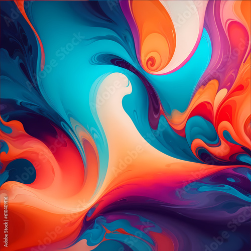An abstract colorful wave or splash