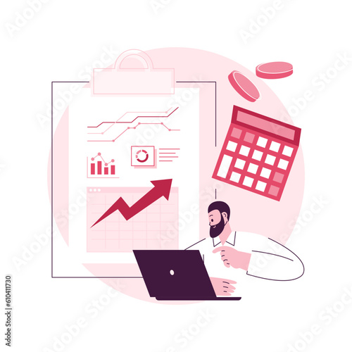 Income statement abstract concept vector illustration. Comprehensive business income, company financial statement, balance sheet, company accountancy service, financial document abstract metaphor.