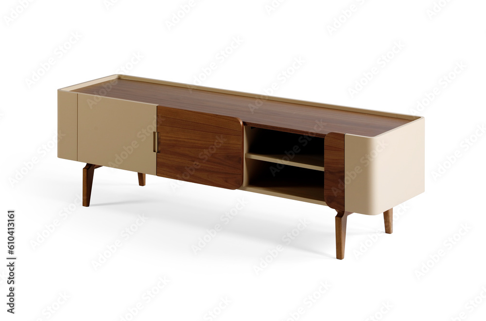 wooden brown TV table isolated on white background . TV cabinet wooden brown TV table isolated on white background . TV cabinet