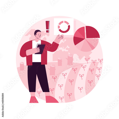 Global land use abstract concept vector illustration. World land cover, agricultural activity, global environmental data, residential use, globalization, food production abstract metaphor.