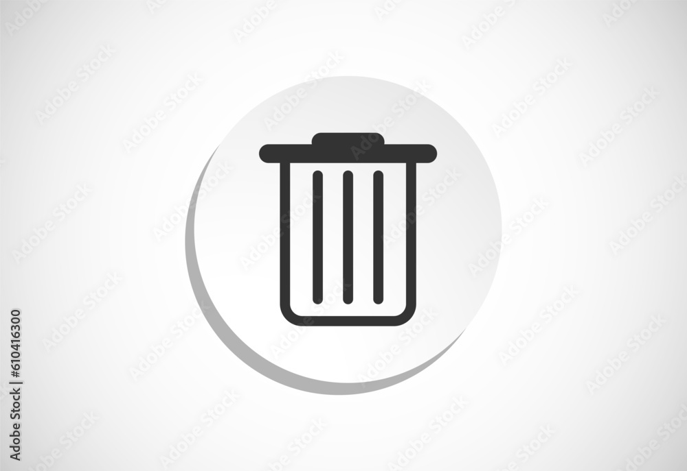 Delete button trash can, bin symbol. Delete web icon vector illustration Delete button trash can, bin symbol. Delete web icon vector illustration