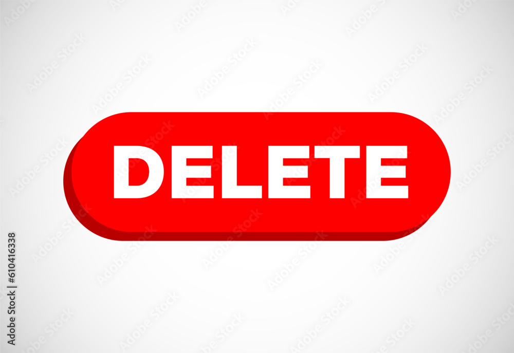 Delete button trash can, bin symbol. Delete web icon vector illustration Delete button trash can, bin symbol. Delete web icon vector illustration