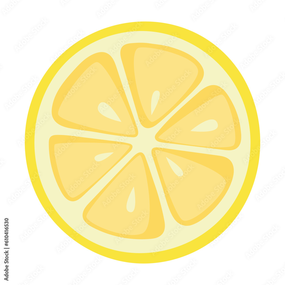 A slice of lemon. Vector illustration on white background A slice of lemon. Vector illustration on white background