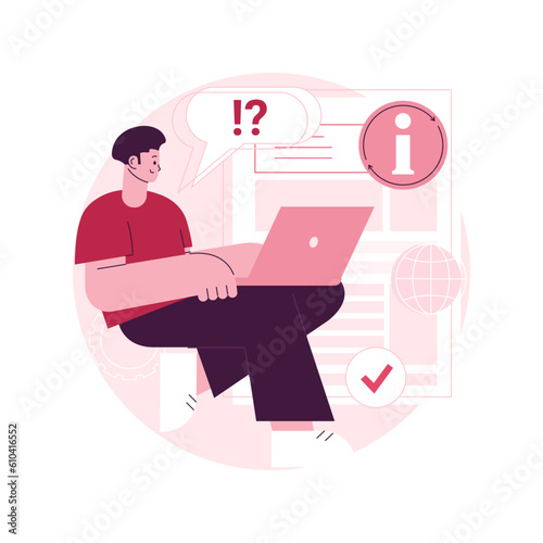 Guides abstract concept vector illustration. Website support, product guides and instructions, company information, how to use, explanation, website menu bar, UI, landing page abstract metaphor.