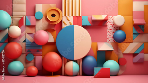 3d render of a render circles and balls