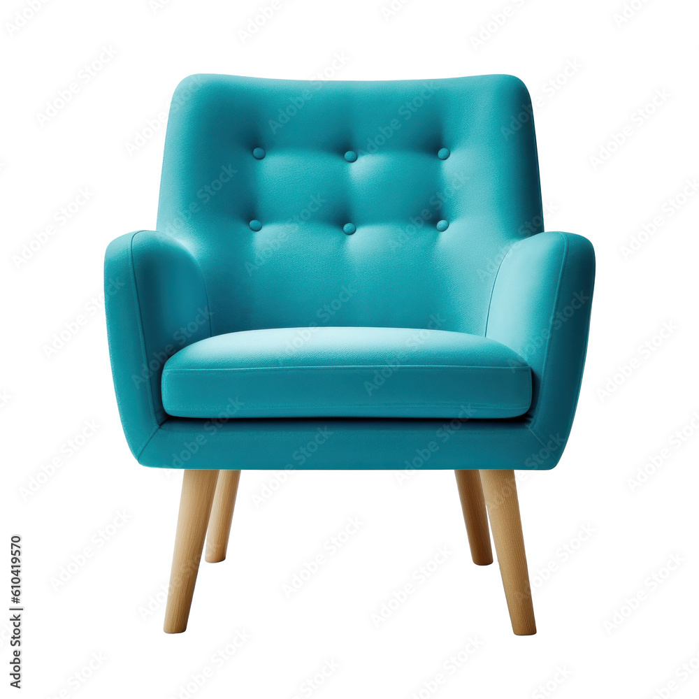 Modern vivid armchair isolated. Illustration AI Generative. Modern vivid armchair isolated. Illustration AI Generative.