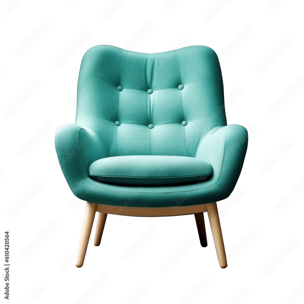 Modern vivid armchair isolated. Illustration AI Generative. Modern vivid armchair isolated. Illustration AI Generative.