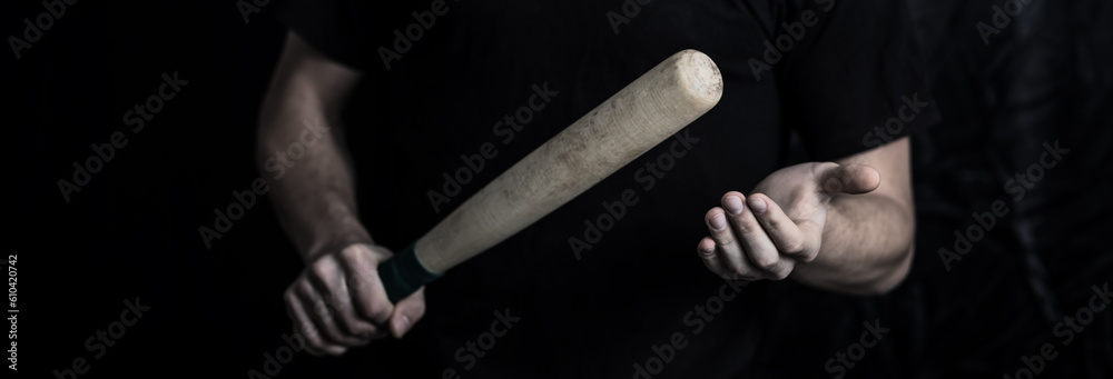 man hand bat