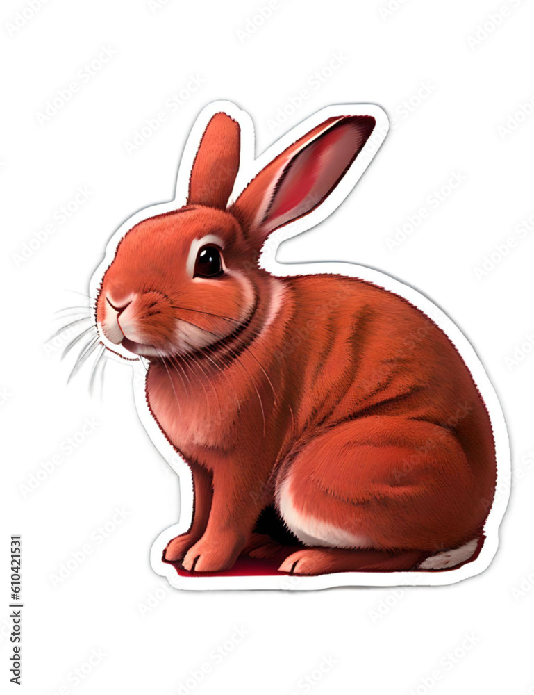 Obraz premium Red bunny sticker