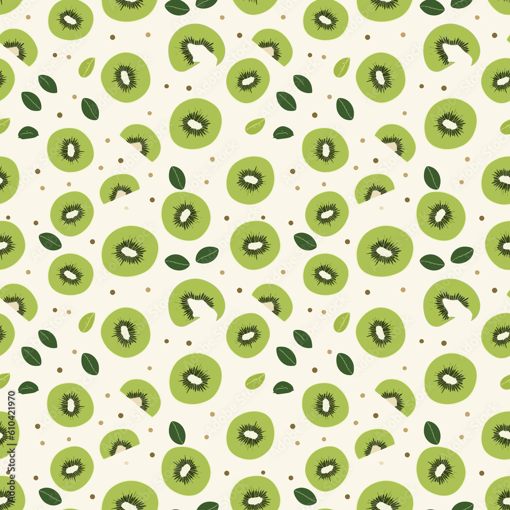 Kiwi seamless patterns, minimal style with Generative AI technology Kiwi seamless patterns, minimal style with Generative AI technology