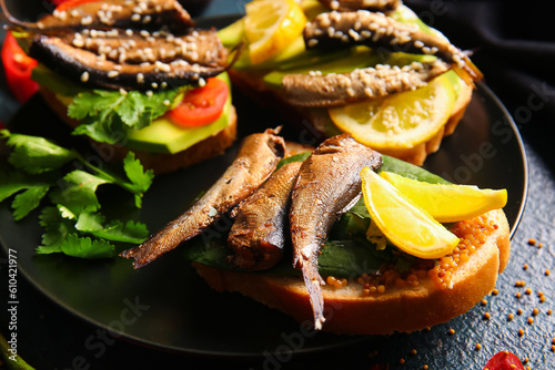 Delicious sprat sandwiches ...