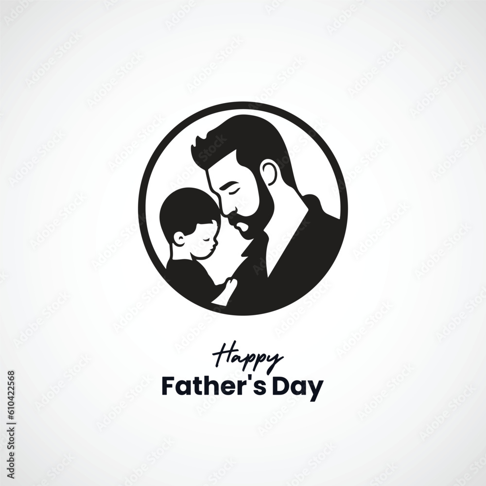 Happy Father's Day vector design, dad and son icon Happy Father's Day vector design, dad and son icon