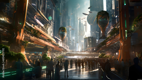 Futuristic cityscape. Generated AI