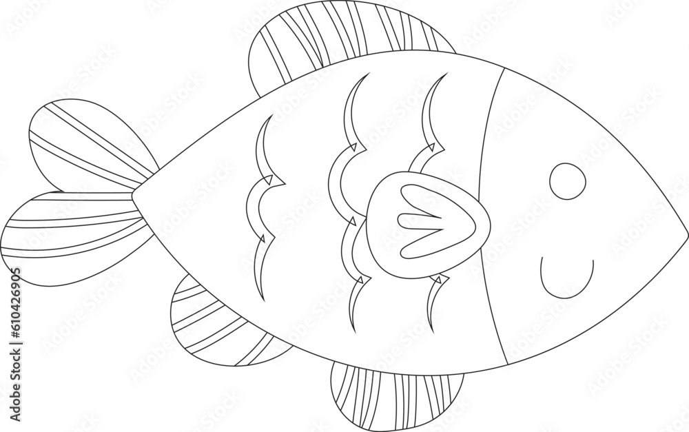 Cartoon fish animal vector graphic