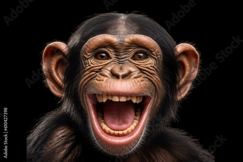 A monkey with its mouth open and it's mouth wide open © Nedrofly