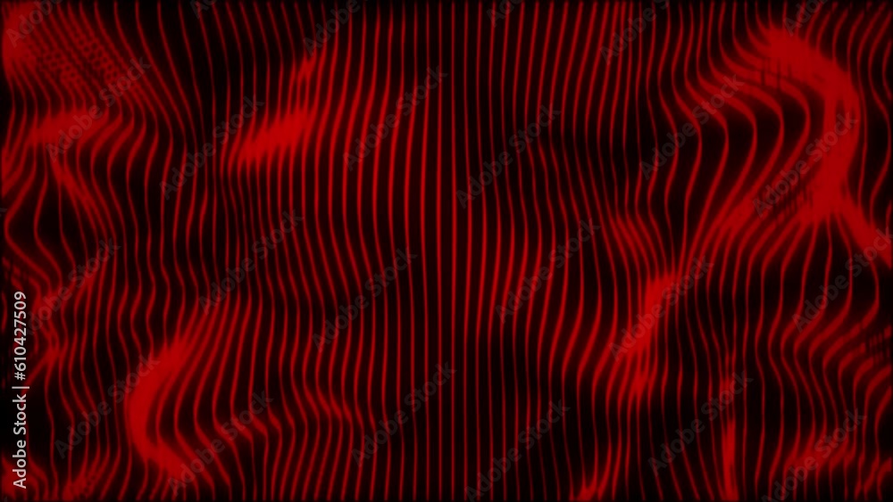 Looped animation. Abstract colorful wavy background in bright neon red and colors. Modern colorful wallpaper. 3d rendering 4k loop