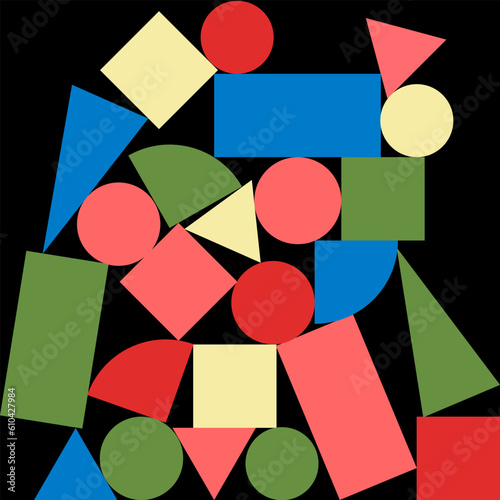 Vector image of a composition of geometric shapes. Poster.