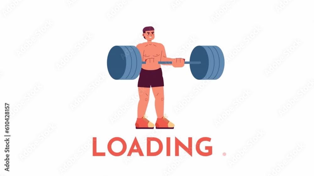 Powerlifter Animation Animated powerlifter loader. Latino american man deadlifting. Power ...