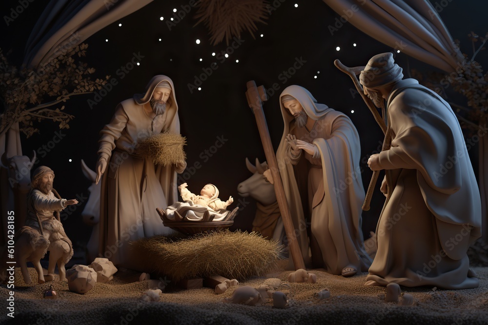 Nativity scene, generative artificial intelligence
