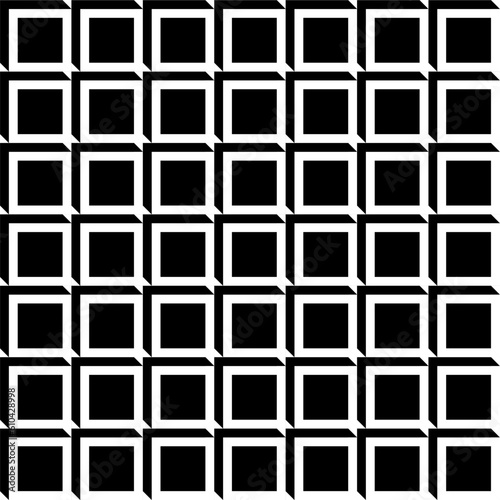 black and white pattern. Seamless pattern of black squares. Vector.