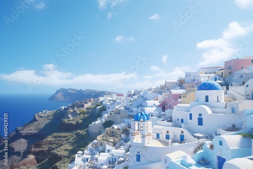 Santorini Grce romantic holiday destination , generative artificial intelligence 
