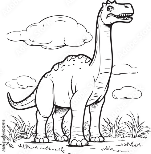 Argentinosaurus Huinculensis  colouring book for kids  vector illustration