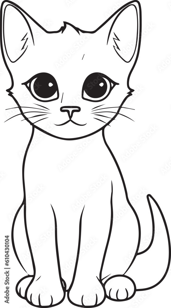 A Cat , colouring book for kids, vector illustration