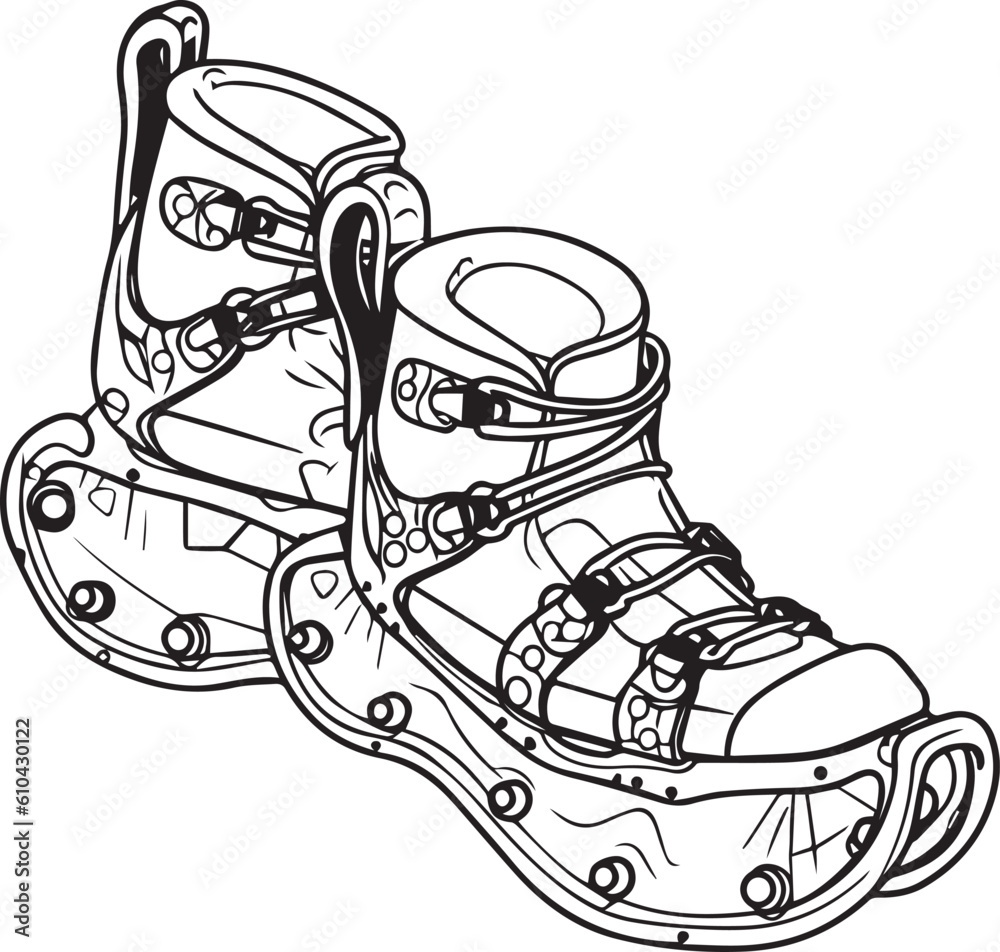 A Snowshoe, colouring book for kids, vector illustration A Snowshoe, colouring book for kids, vector illustration