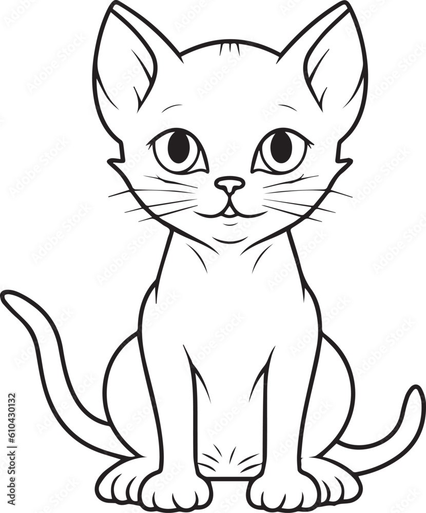 A Cat , colouring book for kids, vector illustration