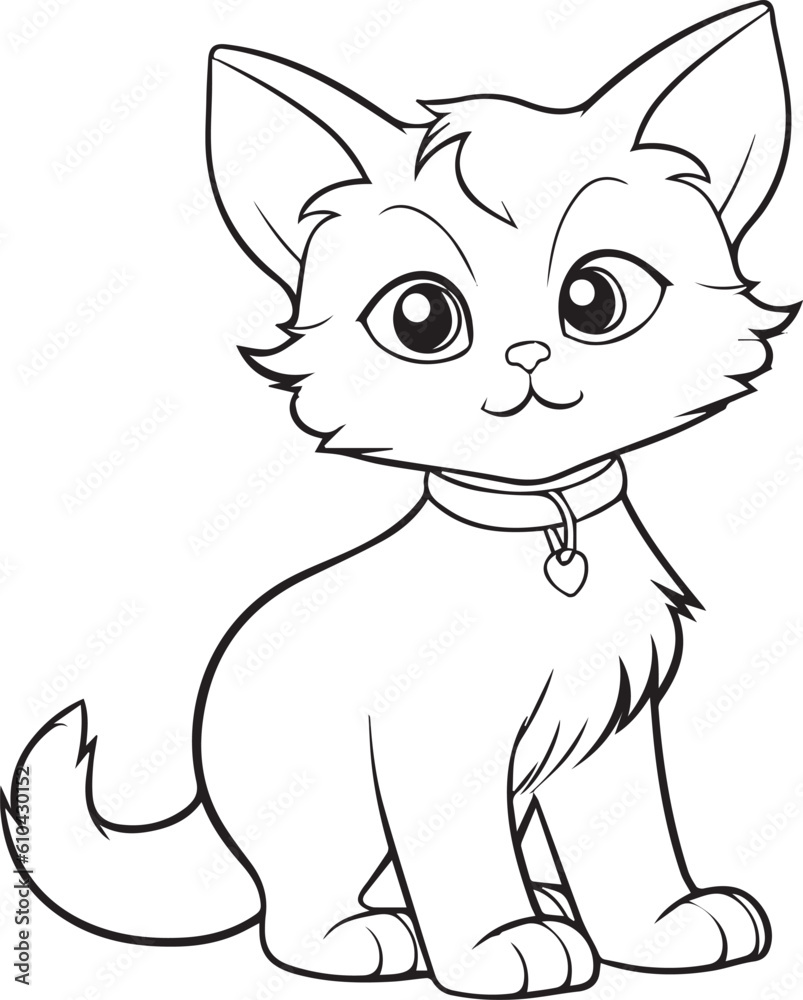 A Cat , colouring book for kids, vector illustration A Cat , colouring book for kids, vector illustration