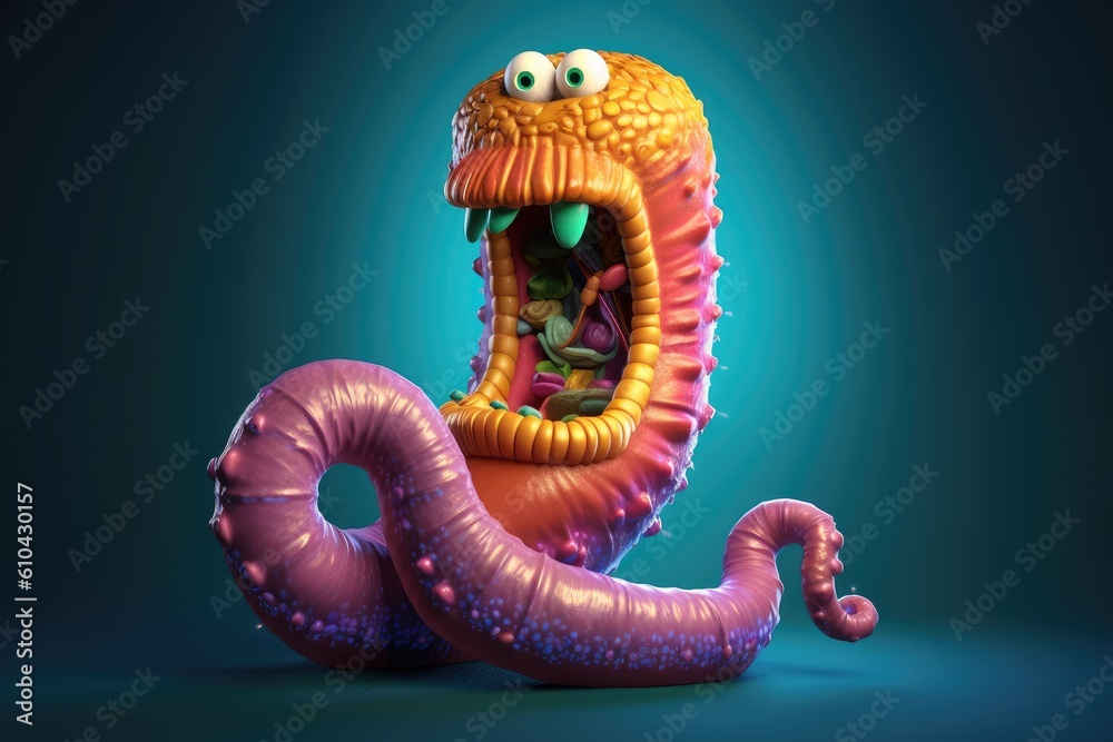 Fototapeta premium 3d rendered illustration of a microbe, virus, monster, ai