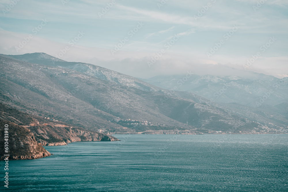 Stormy wind bura on the Adriatic Sea