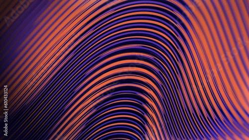 Abstract wavy gradient color background Loop 4k video Trip UV Neon Lines Hypnotic glowing lines in space with slow-moving camera flying over them 4K loop animation background