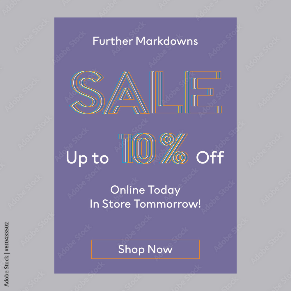 Fashion summer sale 10 percent off discount promotion poster Fashion summer sale 10 percent off discount promotion poster