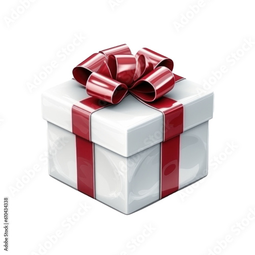 Gift box isolated. Illustration AI Generative.