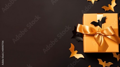 Autumn gift box. Illustration AI Generative.