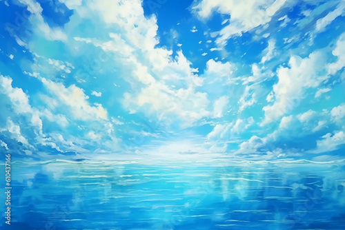 soft and dreamy depictions  sky blue and white. AI generative