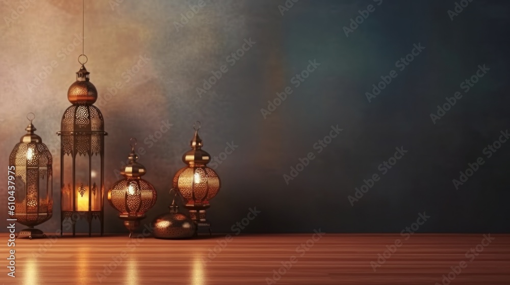 Obraz premium Islamic holiday background. Illustration AI Generative