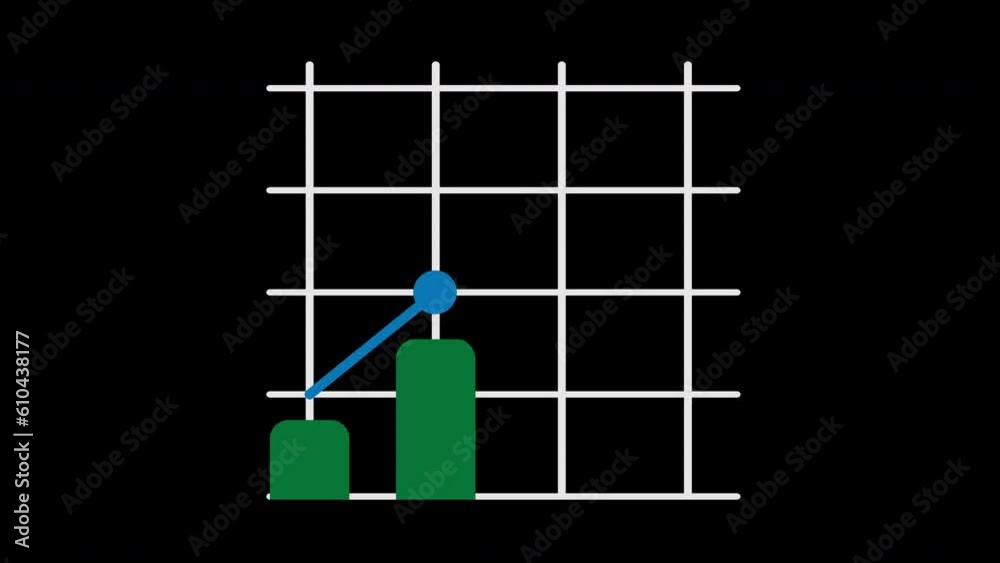 Animated trend reversed of graph. Bar and line graph animation. Design ...