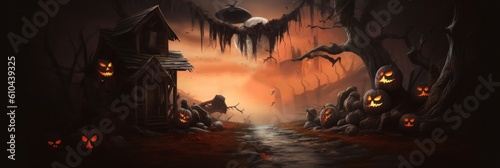 Halloween background. Illustration Generative AI