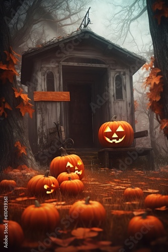 Halloween background. Illustration Generative AI