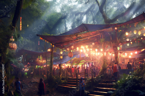 Psytrance, Techno, Rave Music Festival DJ Stock Photos: Summer Beach, Psychedelic Trance, Audio Record Turntable, Vinyl Party Sound Disco Technology Equipment Club Dance Retro Mixer Sun Generative AI