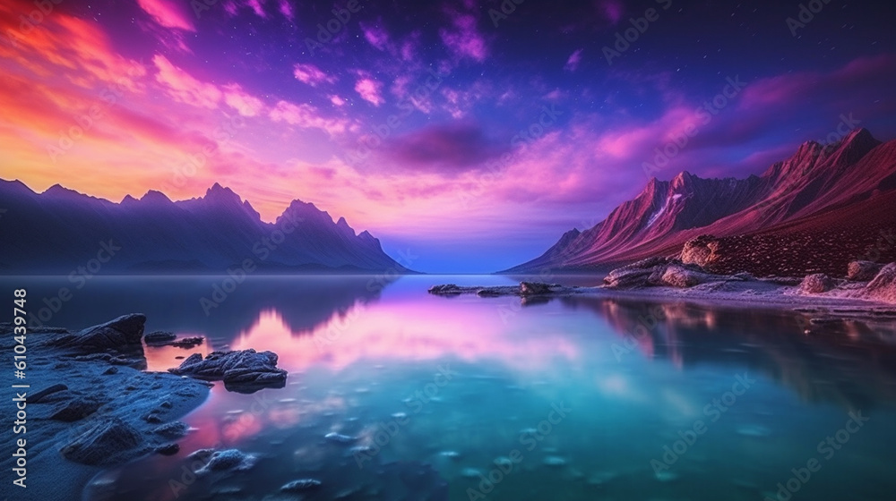 Fantasy nature landscape. Generative ai Fantasy nature landscape. Generative ai