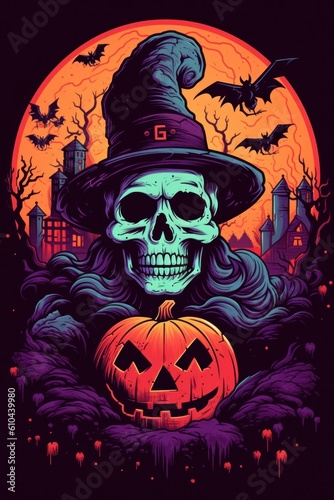 Halloween background. Illustration Generative AI