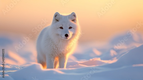Close-up of an arctic fox at golden hour © Georgina Burrows