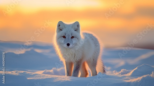 Close-up of an arctic fox at golden hour © Georgina Burrows