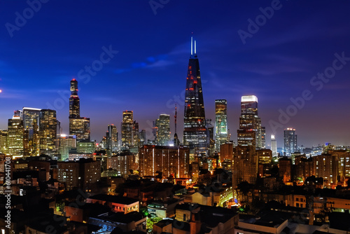 City skyline during the evening generated by Adobe Ai art © Bar