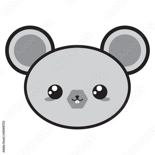 Kawaii mouse, cute and friendly, with charming ears and eyes. Ideal for children's products, stationery, and decoration, with an irresistible touch of cuteness. © Marcos