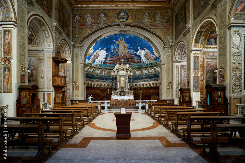 Basilica di S Cosima e Damiano paleochristian church in Rome, Italy
