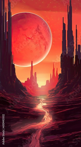  Futuristic Alien City on an Otherworldly Planet Generative AI Digital Illustration Part#070623 